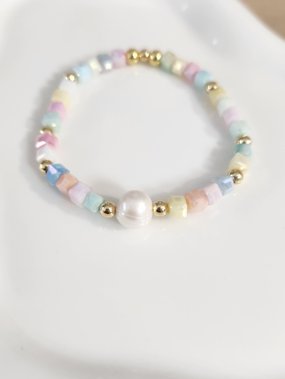 Freshwater Pearl Cotton Candy Bracelet
